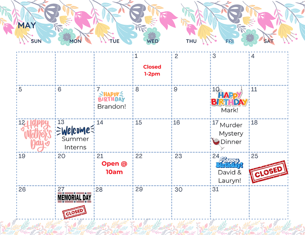 May calendar